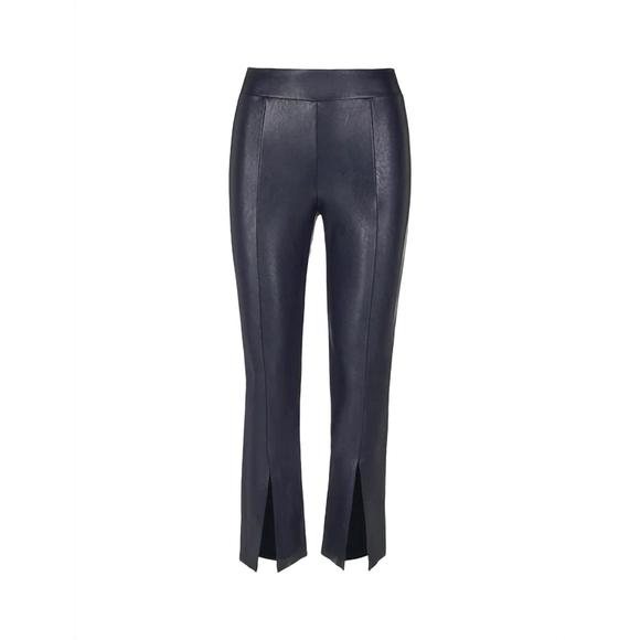 NEW COMMANDO faux leather 7/8 split front pant in navy - Picture 2 of 2